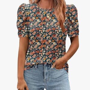 Floral Puff Sleeve Top